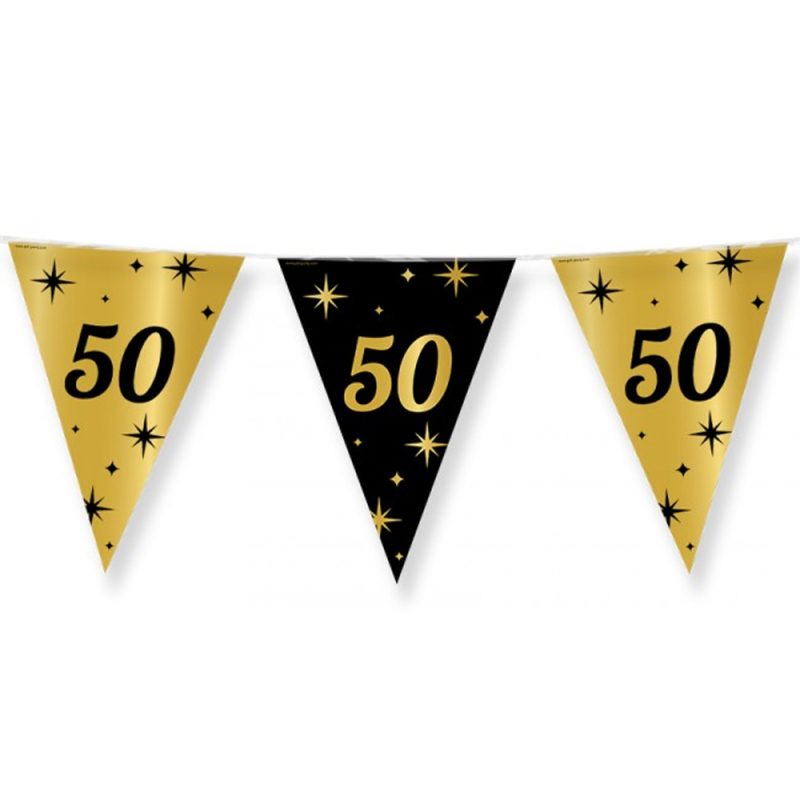 Vlaggenlijn 50 jaar zwart/goud