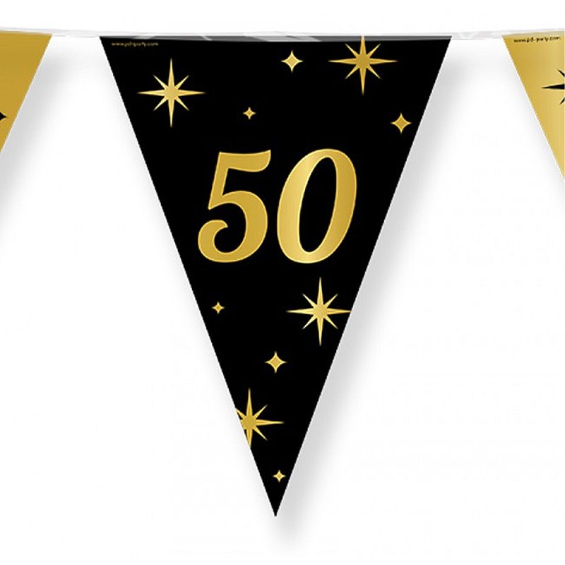 Vlaggenlijn 50 jaar zwart/goud - Afbeelding 2