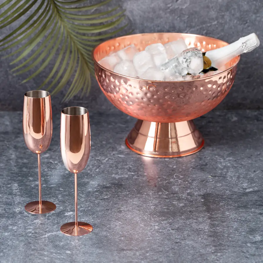 Set champagneglazen – Rose goud