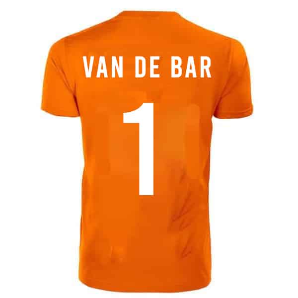 van de bar oranje shirt