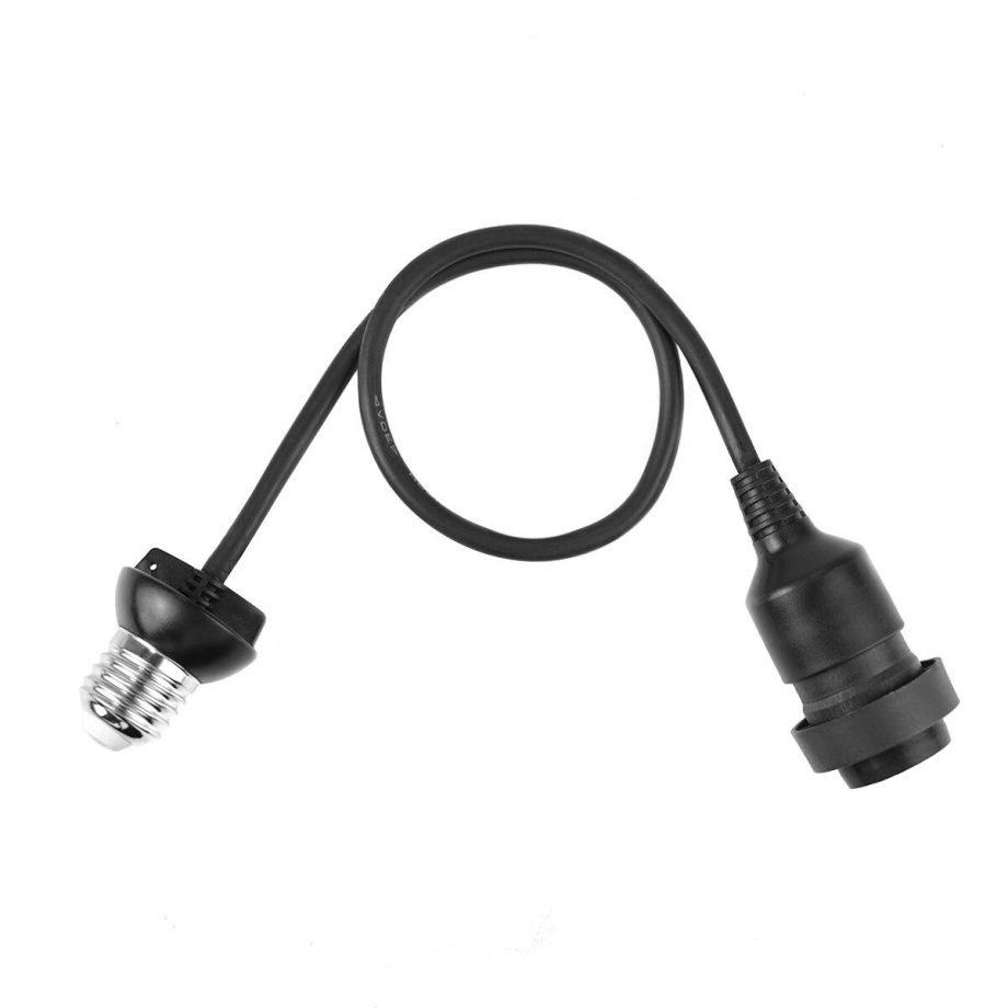 Festoon Pendant Drop, Black Rubber Cable (0.5m Drop) (ProFestoon E27)