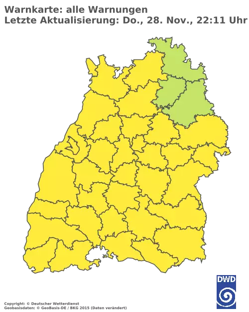 Aktuelle Wetterwarnungen für  Karlsruhe