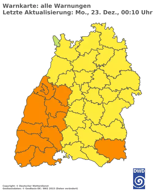 Aktuelle Wetterwarnungen für  Karlsruhe