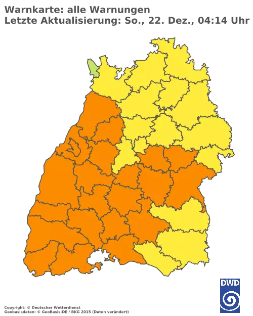 Aktuelle Wetterwarnungen für  Karlsruhe