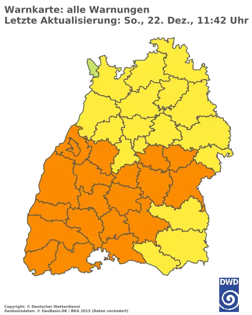 Aktuelle Wetterwarnungen für  Karlsruhe