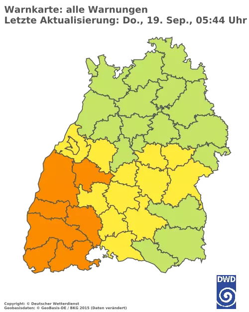 Aktuelle Wetterwarnungen für  Karlsruhe