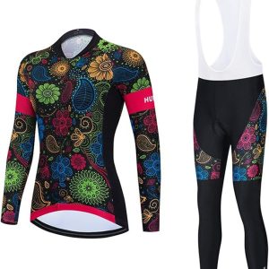 GRTE Fietspak voor dames, shirt met lange mouwen, top met bandjes,