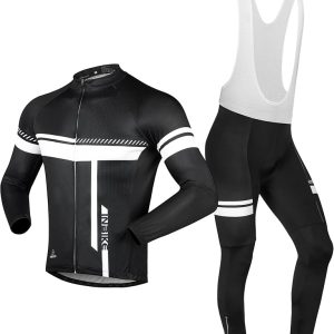 INBIKE Fietsshirt + broek voor heren, lange mouwen, fietskleding, bekleding, uitrusting, set voor fiets, mountainbike, sport, ademend, comfortabel