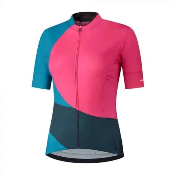 Fietsshirt - Shimano Wielershirt Sumire - L - Dames - Roze - Blauw