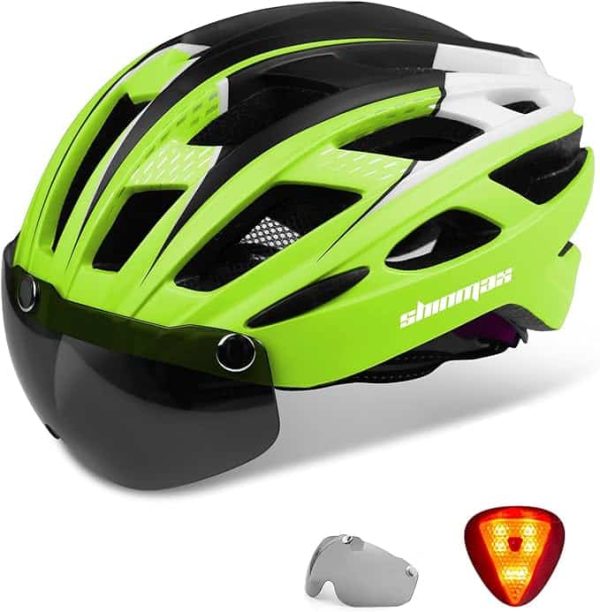 Shinmax Fietshelm met ledverlichting, fietshelm met veiligheidsverlichting, magnetische fietshelm