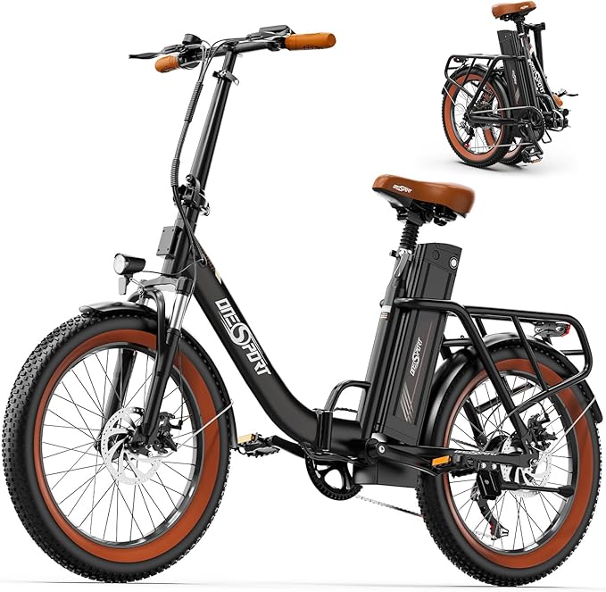 OneSportWay Elektrische fiets, opvouwbaar, 50 cm, e-bike met motor van 250 W en afneembare accu 48 V, 17 Ah, lcd-display en bluetooth-verbinding, 3 rijmodi, elektrische fiets voor volwassenen, heren