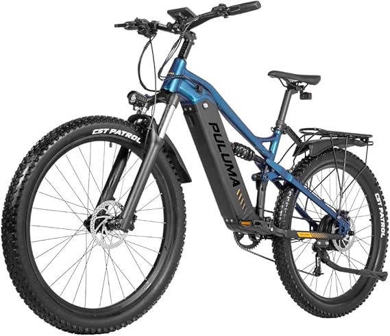 PULUMA PH001 Elektrische mountainbike 27,5 inch met Panasonic 48 V 20 Ah accu met trapondersteuningsbanden, 69,5 x 6,8 cm, hydraulische schijfremmen, frame van aluminiumlegering