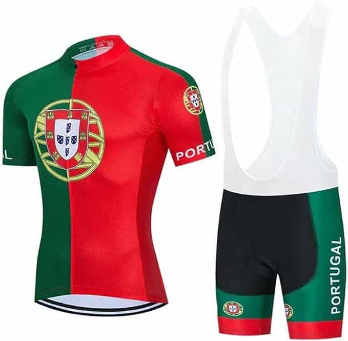 Fietsshirt met korte mouwen en bretelbroek, MTB, heren, outdoorsport, set fietsshirt, zomer PORTUGAL