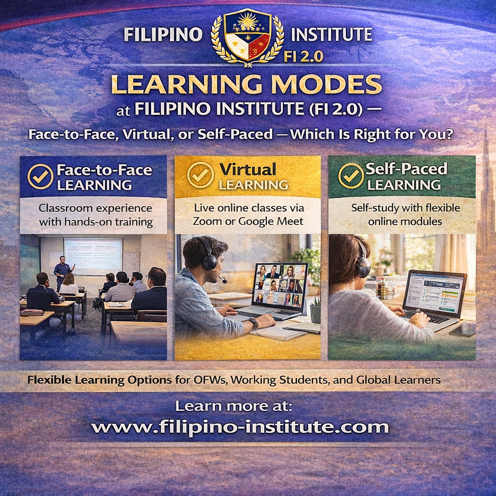 Learning Modes at Filipino Institute (FI 2.0): Face-to-Face, Virtual, or Self-Paced — Which Is Right for You?