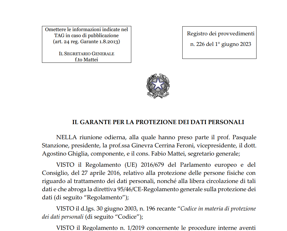 Progetto Thin (per MMG Con Gestionale Medico 2000): Il Garante Per La ...