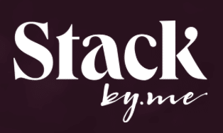 stack-by-me-logo Stack By Me logo hvit sort bakgrunn
