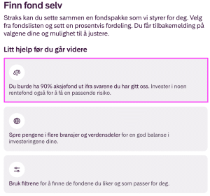 Finn fond selv funksjonen i Krons robotrådgiver. (Kilde: Kron)