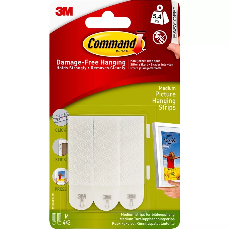 3M Command Hanging Strips White Medium Finaramar