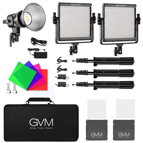 gvm as bi color led  light panel kit and ls ps led daylight light  large