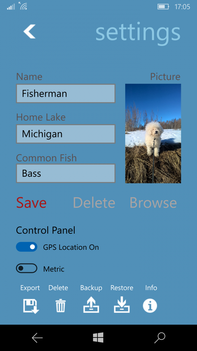 Fishing log app for Windows – fish trace
