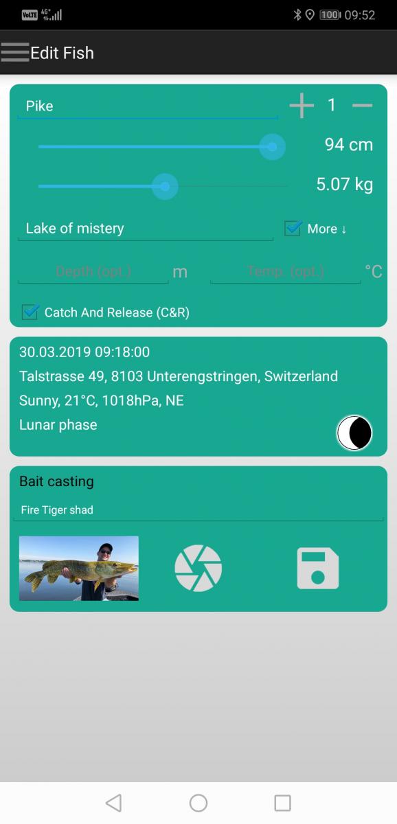 about the fishing log app – fish trace