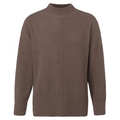 YAYA Women Soft sweater with seam at front and rib details