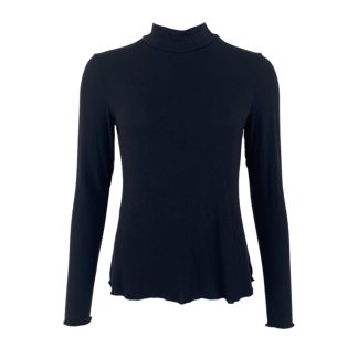 Black Colour Malle soft modal turtle neck blouse