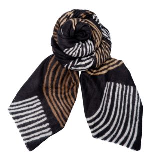 Black Colour Gry Long Scarf