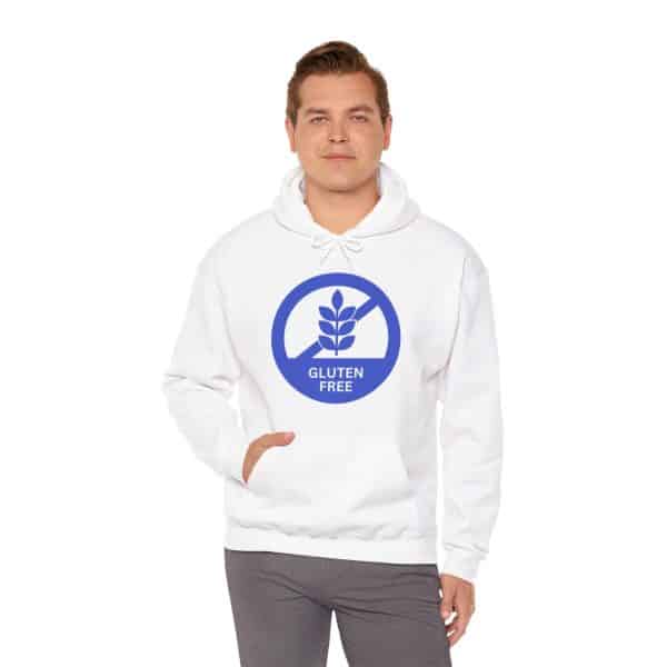 Blue Gluten Free Logo - White Hooded Sweatshirt - Image 9