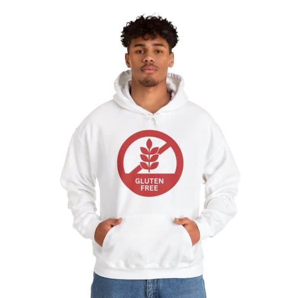 Red Gluten Free Logo - White Hooded Sweatshirt - Image 7