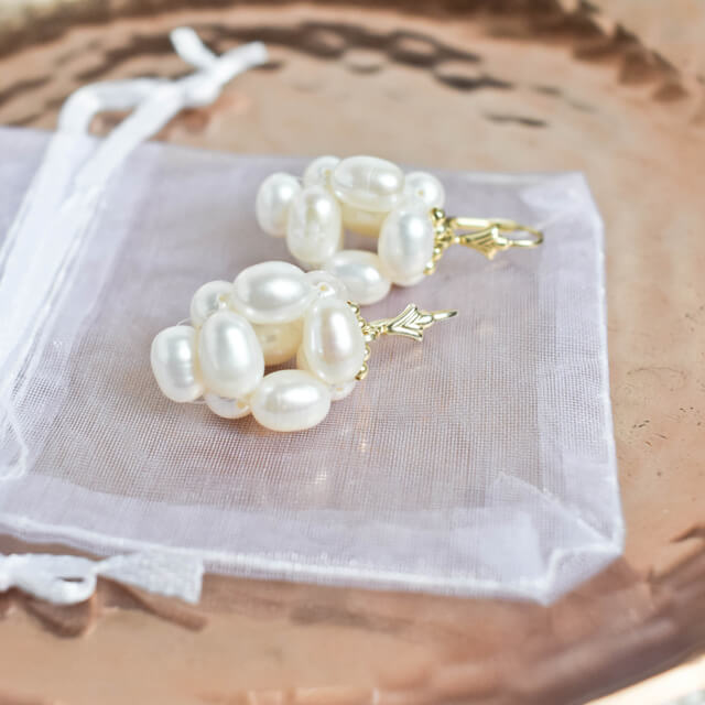 Brautschmuck Set Gold Ohrringe mit Halskette – Bild 4