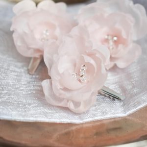 PEONY MINI - Seidenblumen Haarspangen Rosa