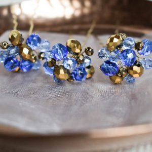 Sale: ELODIE Blau, Gold & Bronze