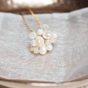 DESIREE - Süßwasserperlen Haarnadel mit Bergkristall