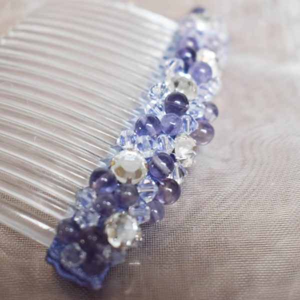 MELISSA - Haarkamm mit Amethyst Edelsteinperlen – Bild 3