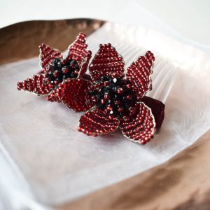 Sale: FLEUR Haarkamm weinrot