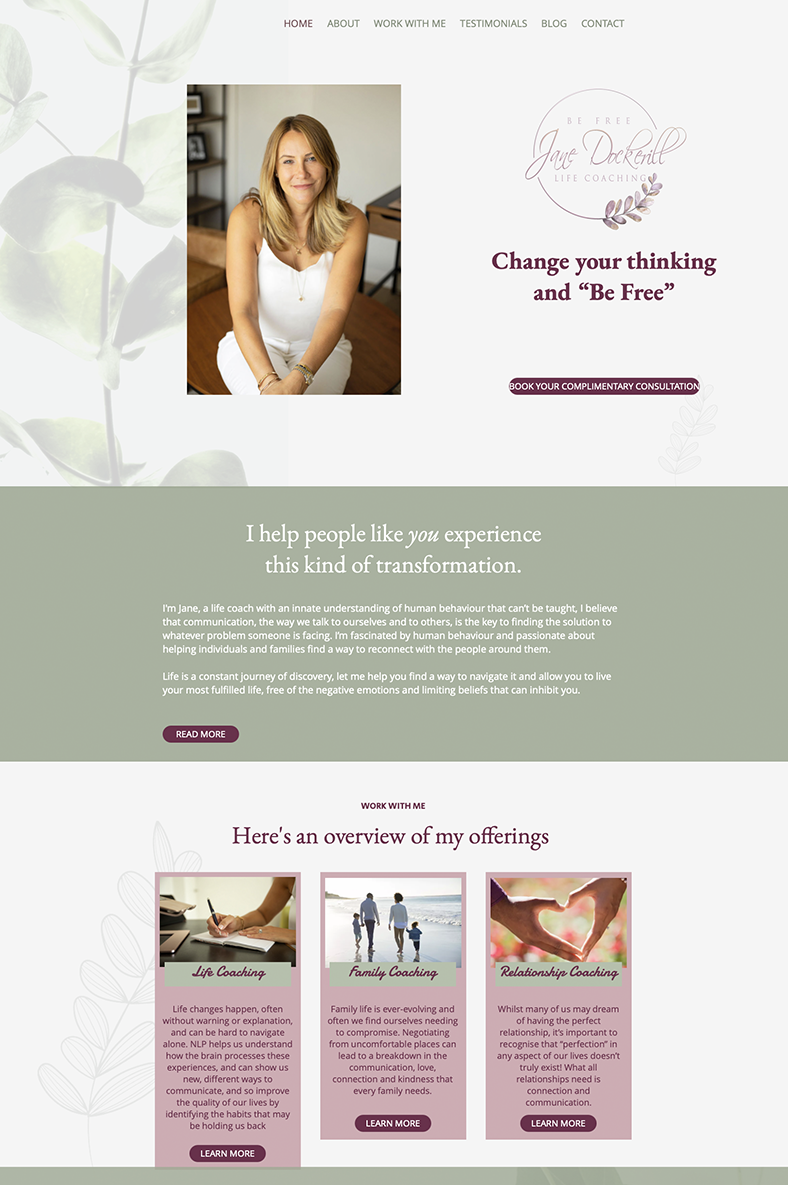 web design for life coach