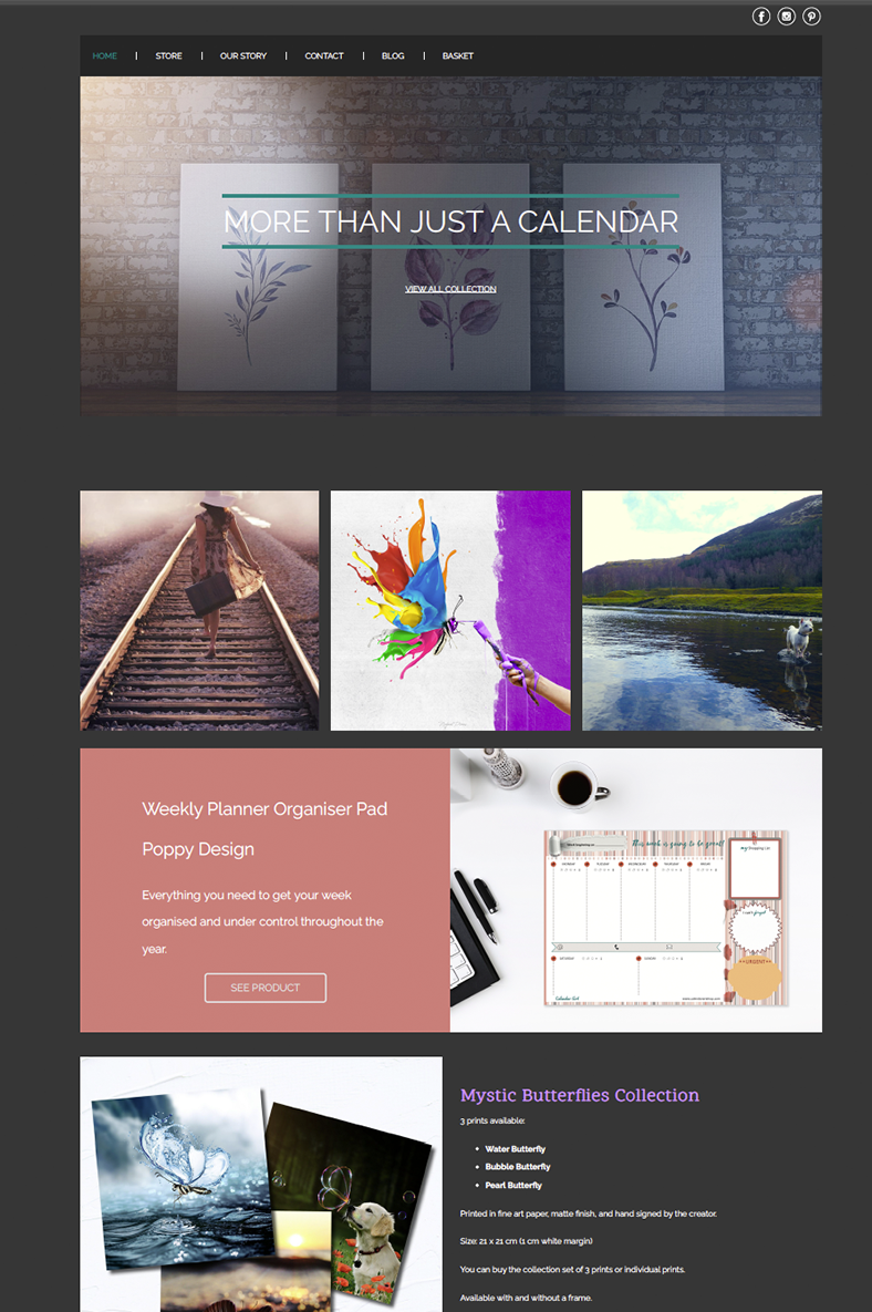 web design for art shop