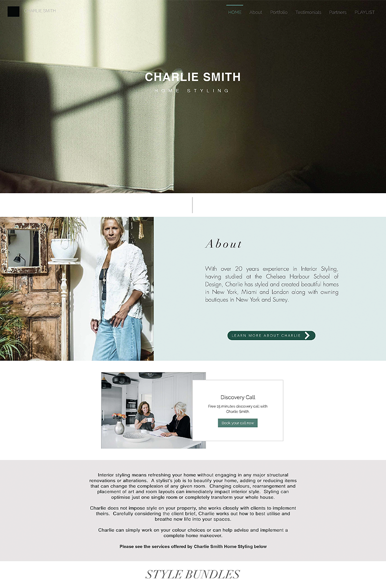 web design for interior designer