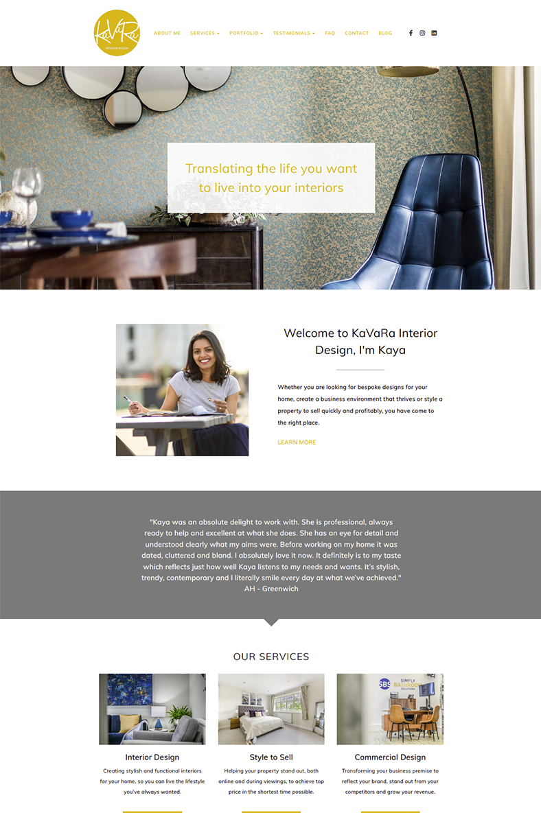 web design for interior designer