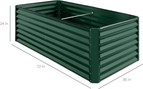 Best Choice Products 6x3x2ft Outdoor Metal Raised Garden Bed, Deep Root Box Planter for Vegetables, Flowers, Herbs, and Succulents w/ 269 Gallon Capacity - Gray - Image 27