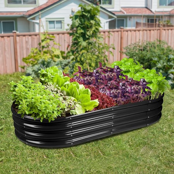 Raised Garden Bed Galvanized Planter Box Outdoor, Oval Large Rot-Resistant Metal Garden Bed Planter for Vegetables Flower Herb (Silver) - Image 18