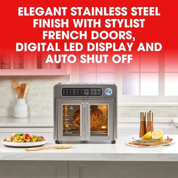 Emeril Lagasse 26 QT Extra Large Air Fryer, Convection Toaster Oven with French Doors, Stainless Steel - Image 8