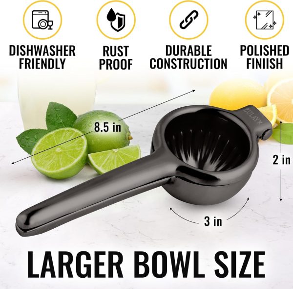 Zulay Kitchen Lemon Squeezer Stainless Steel - Premium Quality, Heavy Duty Solid Metal Squeezer Bowl - Large Manual Citrus Press Juicer and Lime Squeezer Stainless Steel - Image 29