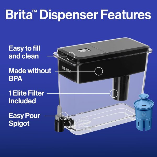 Brita UltraMax Large Water Dispenser with Elite Filter, BPA-Free, Replaces 1,800 Plastic Water Bottles a Year, Lasts Six Months or 120 Gallons, Includes 1 Filter, Kitchen Accessories, Large - 27-Cup - Image 8