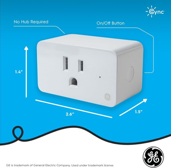 GE CYNC Indoor Smart Plug, Matter Compatible, Bluetooth and Wi-Fi Outlet Socket, Compatible with Alexa and Google Home, Voice Control Outlet, Great Christmas Gifts for Men, Holiday Gift Idea (3 Pack) - Image 19