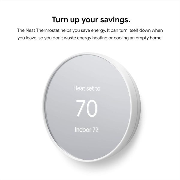 Google Nest Thermostat - Smart Thermostat for Home - Programmable Wifi Thermostat - Snow,1.07"D x 3.31"W x 3.31"H - Image 3