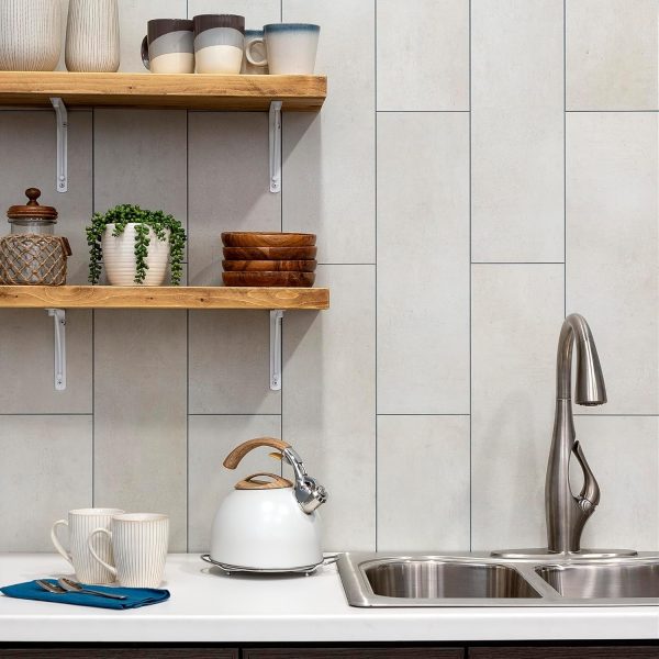 Palisade 22.8" x 7.31" Interlocking Vinyl Waterproof Backsplash Tiles in Carrara Marble - Grout-Free, Easy Install & UV Resistant, Ideal for Kitchen & Bathroom (10 Pack) - Image 112