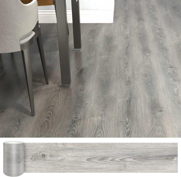 Waterproof Peel and Stick Floor Tile, 36 Pack 54 Sq.FtNO Sticky Residue Left Wood Plank Vinyl Tile Stickers, Self-Adhesive DIY Flooring Tiles for Bedroom, Living Room, Bathroom 36" x 6"Dustgray - Image 30