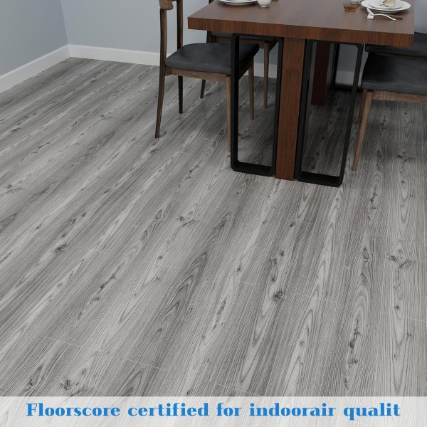 Waterproof Peel and Stick Floor Tile, 36 Pack 54 Sq.FtNO Sticky Residue Left Wood Plank Vinyl Tile Stickers, Self-Adhesive DIY Flooring Tiles for Bedroom, Living Room, Bathroom 36" x 6"Dustgray - Image 84